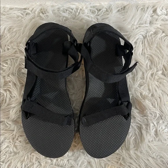 TEVA Flatform Universal Sandal Strappy Velcro Black Size 11 NEW - Picture 4 of 16